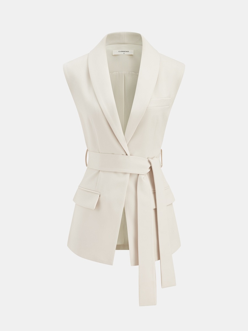 Commense Belted Waistcoat Vest & Pleated Mini Skirt Set - Picture 3 of 8